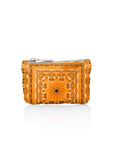 Orange bandana patterned pouch on a white background