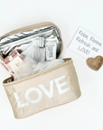 Makeup Bag and Lunchbox easy to clean Beige LOVE