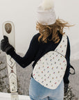 Crossbody Backpack in Dancing Skiers