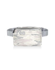 Camo-pattern fanny pack with 'Gamma Phi Beta' greek letters on a white background