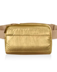 Gold Crossbody Puffer Fanny Pack Belt
Bag on white background