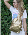 Crossbody Convertible Backpack Gold