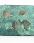 Medium Zipper Purse with Sea Green Turtles