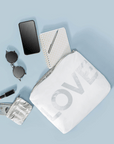 Zipper Pouch White LOVE for organization