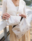 Shimmer beige stars zipper pouch set