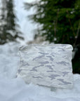 Shimmer white camo zipper pouch