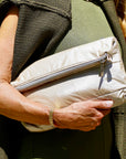 Foldover Clutch Purse Shimmer Beige
