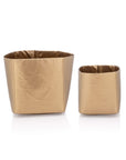 Square travel cups set in gold