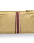 Cosmetic pack in gold with cabernet stripes