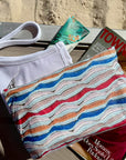 Cosmetic Zipper Pouch in "Making Waves" Colorful Stripes pattern