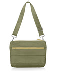 Quilted Puffer Purse shimmer army green with Gold zipper on external pocket