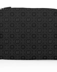 Black Signature Medium Travel Zip Pouch featuring the tonal Signature Hi Print and a lightweight, water-resistant design for travel and everyday organization.