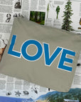Medium Zipper Pack - Double LOVE in Earth Gray and Sky Blue
