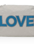 Medium Zipper Pack - Double LOVE in Earth Gray and Sky Blue