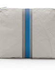 Medium Zipper Pack in Earth Gray with Sky Blue and Silver Stripe