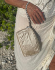 Mini Convertible Clutch Bag - Shimmer Beige