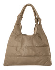 Large shimmer bronze puffer purse tote