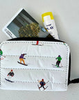 Skier Puffer Wallet - skier print on wallet