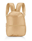 Backpack with outside zipper pocket in silver