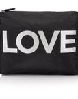 Travel Pack - Beach Bag - Medium Pack - Black with Metallic Silver "LOVE"