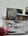 Cosmetic case in silver with "love"