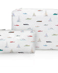 Pouch Set medium and mini sailboat pattern
