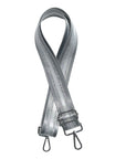 Gray, Silver and White Striped Purse Strap