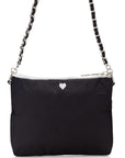 Chain Purse in Black with Silver Heart