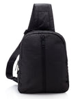 Crossbody Backpack in Black with Outside Front Zipper Pocket