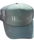 Hat - Silverwood Gray with Silver "Hi Love"