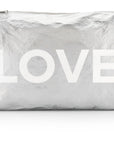 Jumbo Pouch in Silver with LOVE