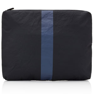 jumbo zipper pouch with navy stripe