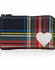 Holiday plaid mini pack with zipper and white heart
