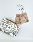 Mini Zipper Pouch in Butterfly in the Wild on Shimmer White