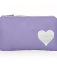 Mini Zipper Pack in Shimmer Purple with Silver Heart