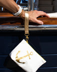 Set of Two - Everyday Puffer "Knot" Purse Tote Essentials in Shimmer White & Gold