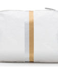 Convertible Crossbody Bag - Shimmer White with Gold & Silver Stripes
