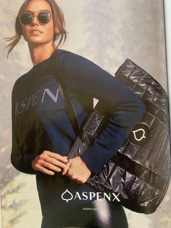 Custom black puffer tote bag for aspen X