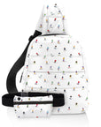 Dancing Skiers Crossbody Backpack and Lay Flat Fanny Pack Backpack Set