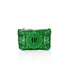 Small zipper pouch green hearts and "Hi" bandana pattern on white background