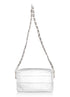 Purse in Shimmer White with Chain Metal Strap