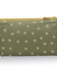 Toiletry Bag Olive Green with little golden stars