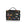 A black zippered cosmetic bag with a top handle, decorated with landmarks from the 7 continents like the eiffel tower, Big Ben, Statue of Liberty, a globe, suitcases, an airplane, and a mountain.