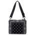 Black and white Bandana Print bag with a strap on a white background