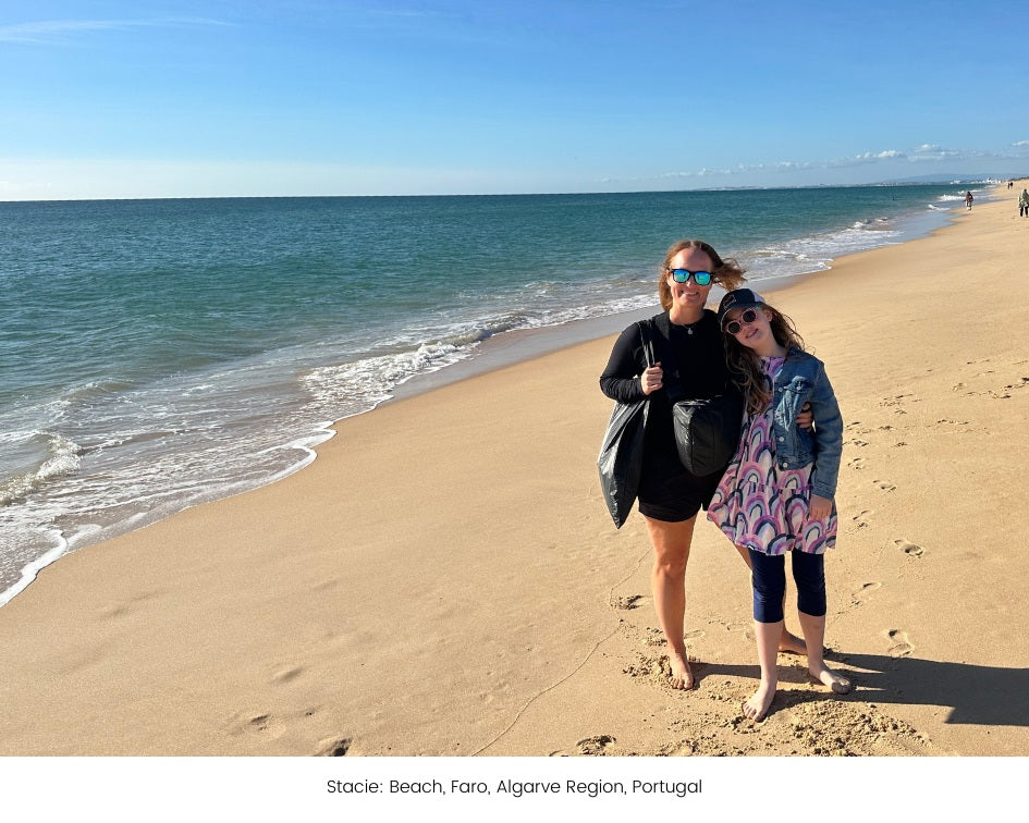Two people on the beach in Faro Portugal