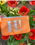 Gift Card Pouch in Orange with "H!" Logo