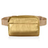 Gold Crossbody Puffer Fanny Pack Belt 
Bag on white background