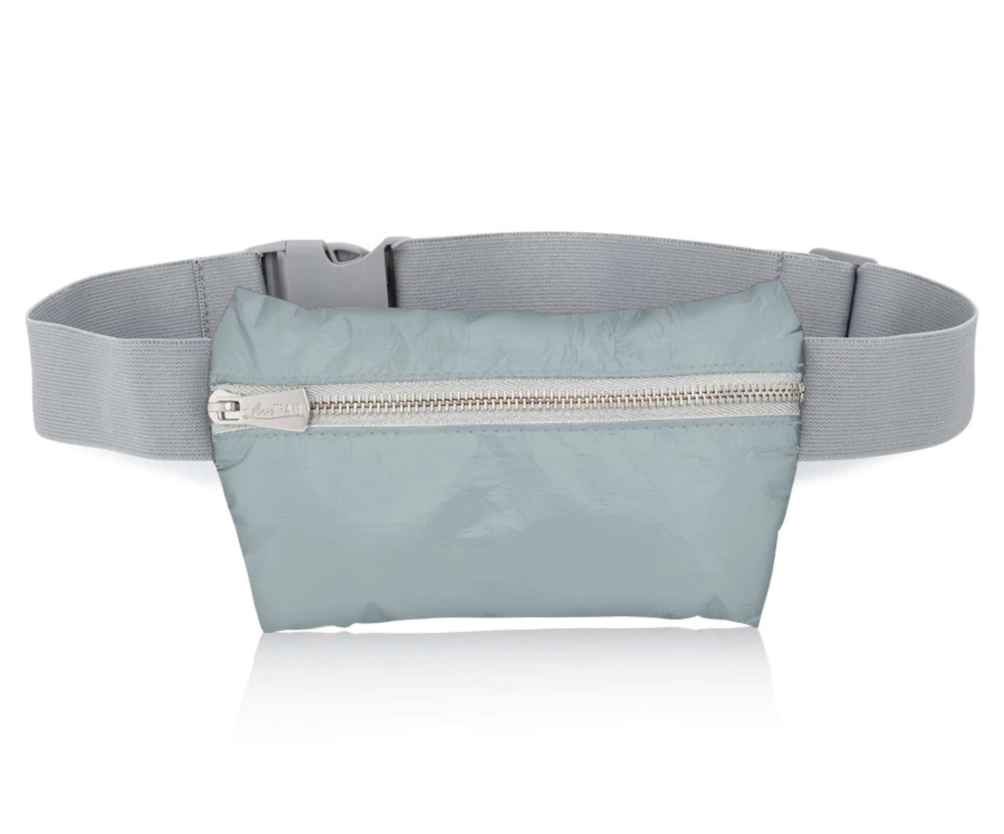 Layflat Fanny Pack Belt Bag in Shimmer Gray MAX on White Background