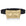 A metallic gold fanny pack attached to a black elastic belt, shown against a plain white background with a soft reflection below.