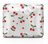 Medium Zipper Pouch with red cherry and heart pattern on a white background